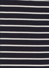 Load image into Gallery viewer, KNT-1727 NAVY/IVORY RIB STRIPES KNITS

