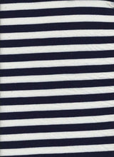 Load image into Gallery viewer, KNT-1838 IVORY/NAVY RIB STRIPES KNITS
