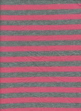 Load image into Gallery viewer, KNT-1838 CORAL/H.GREY RIB STRIPES KNITS
